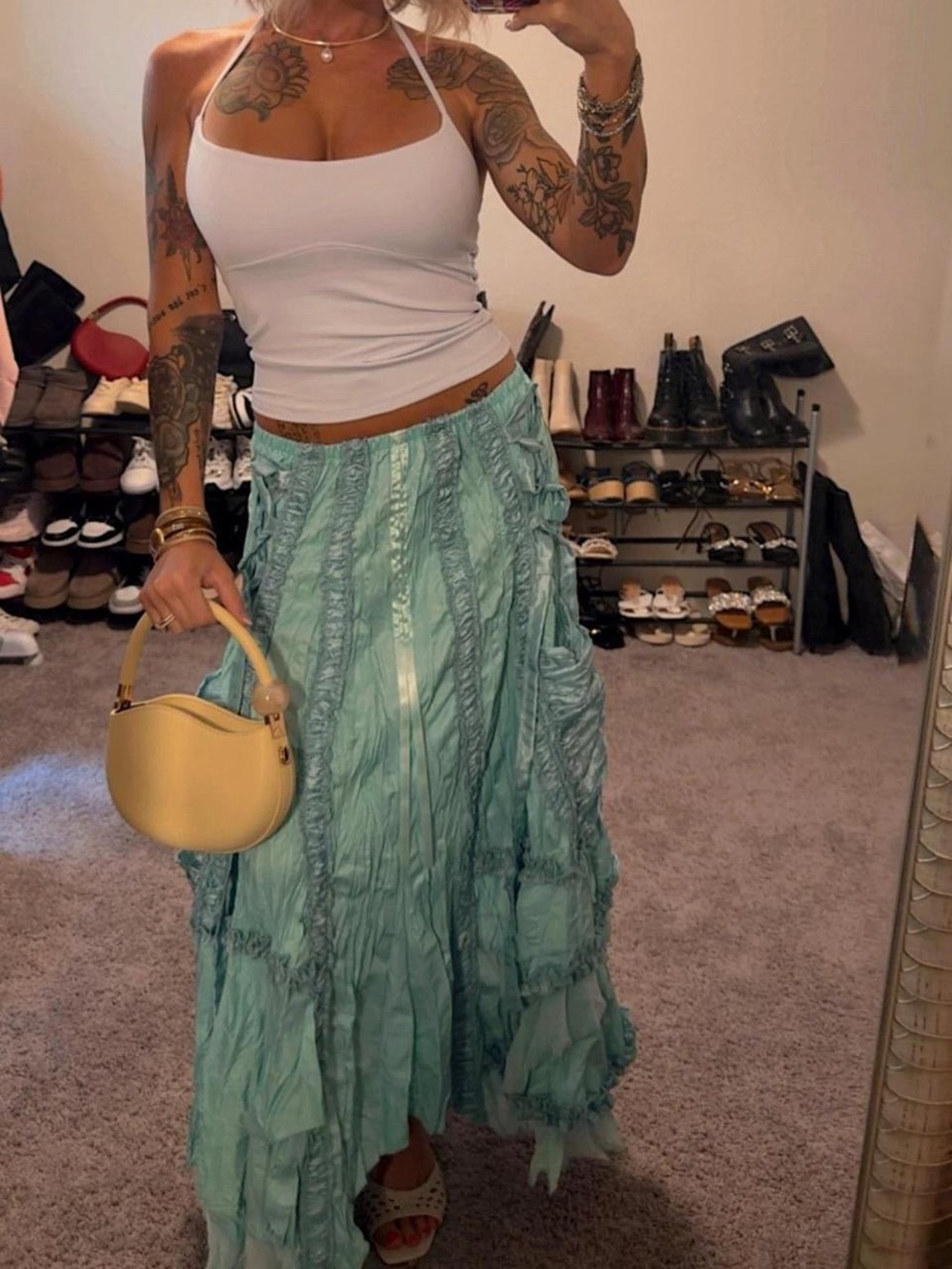 Aquarius parachute pirate fairy Boho Maxi Skirt
